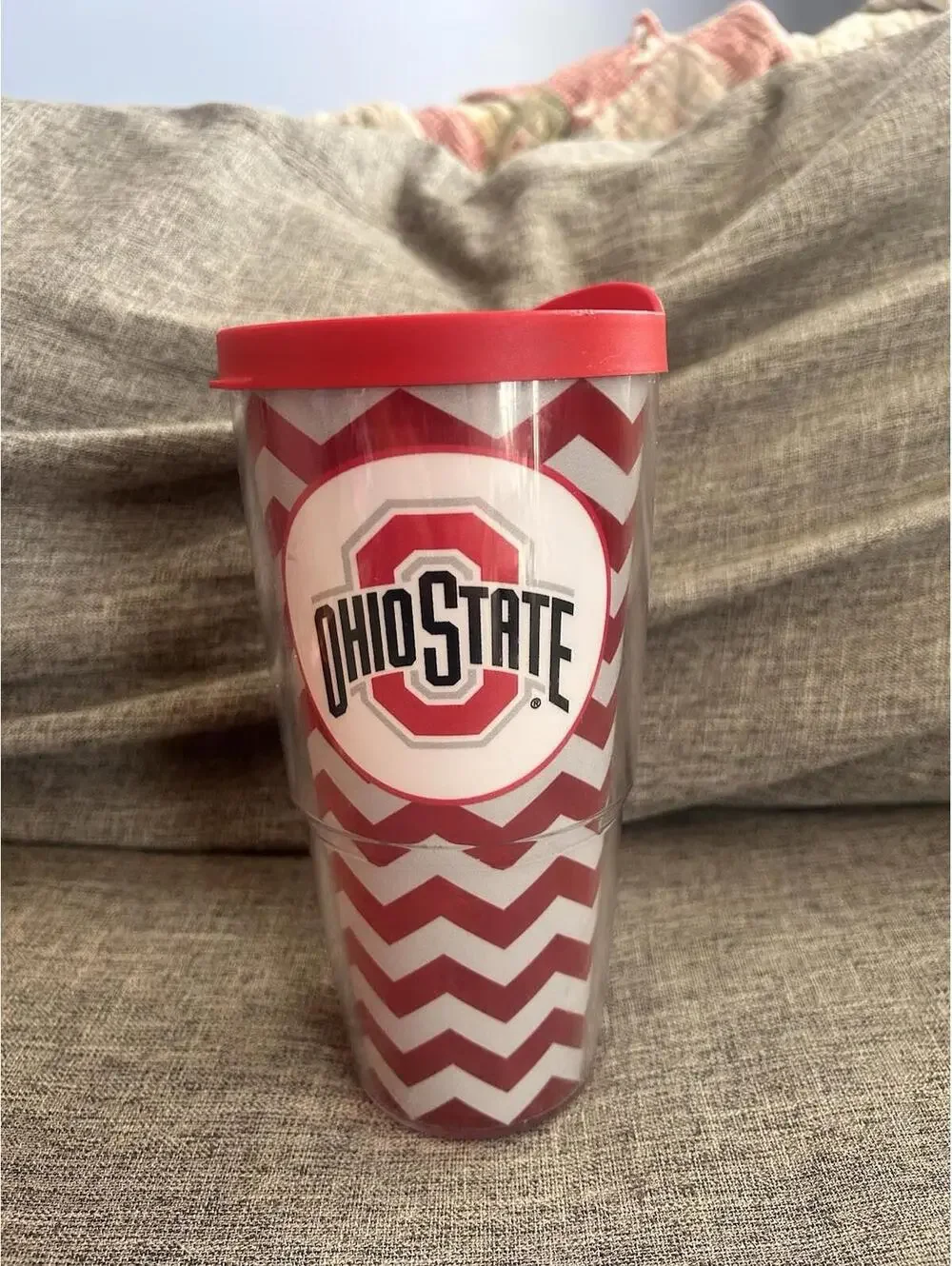 Tervis Tumbler Ohio State Buckeyes 24oz Red Lid Chevron Wrap